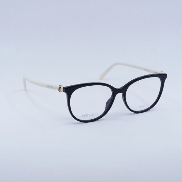 🕶️ New Jimmy Choo JC309 09HT 00 Eyeglasses - Black/White Frame 53mm - Picture 1 of 11